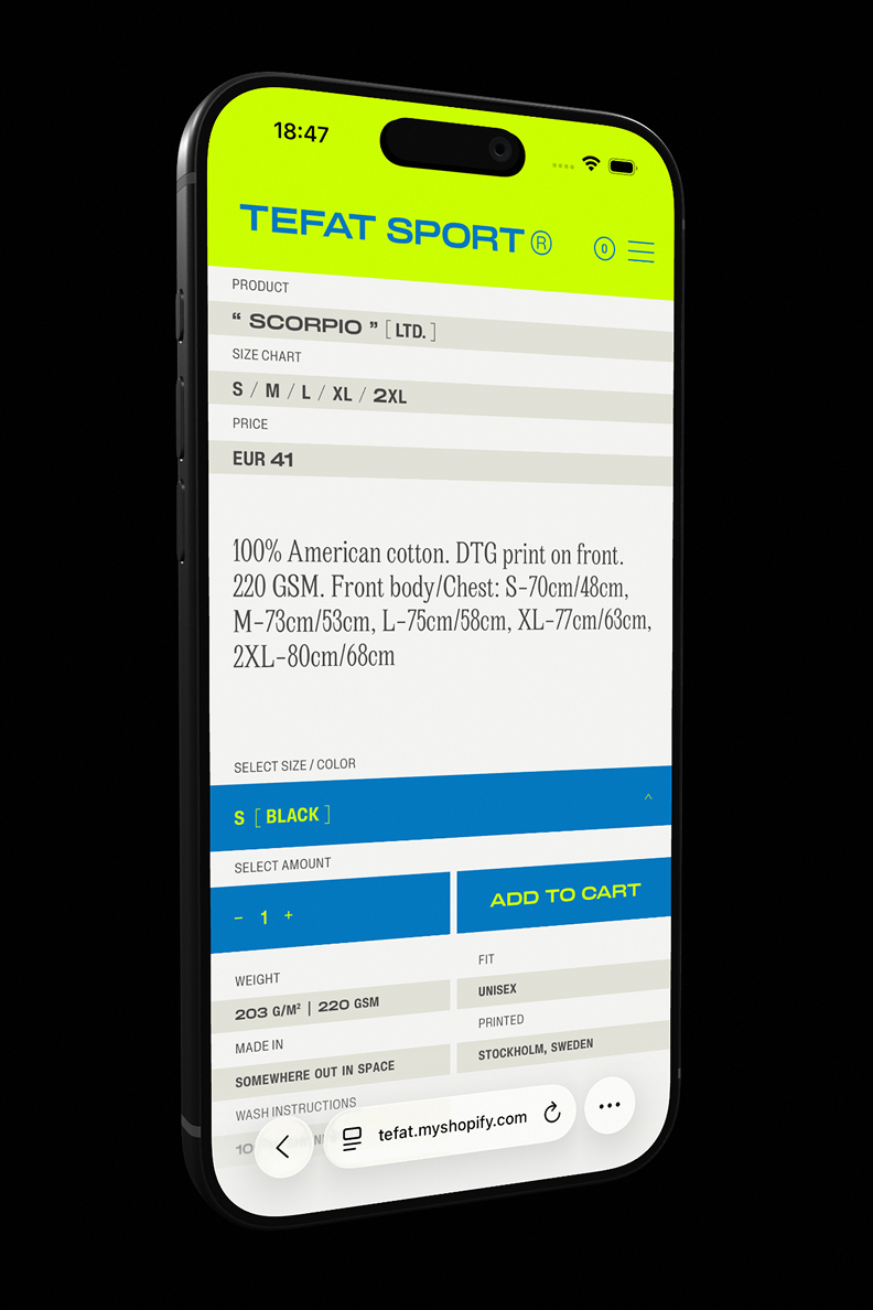 TEFAT® STOREFRONT AND SHIPPING SYSTEM